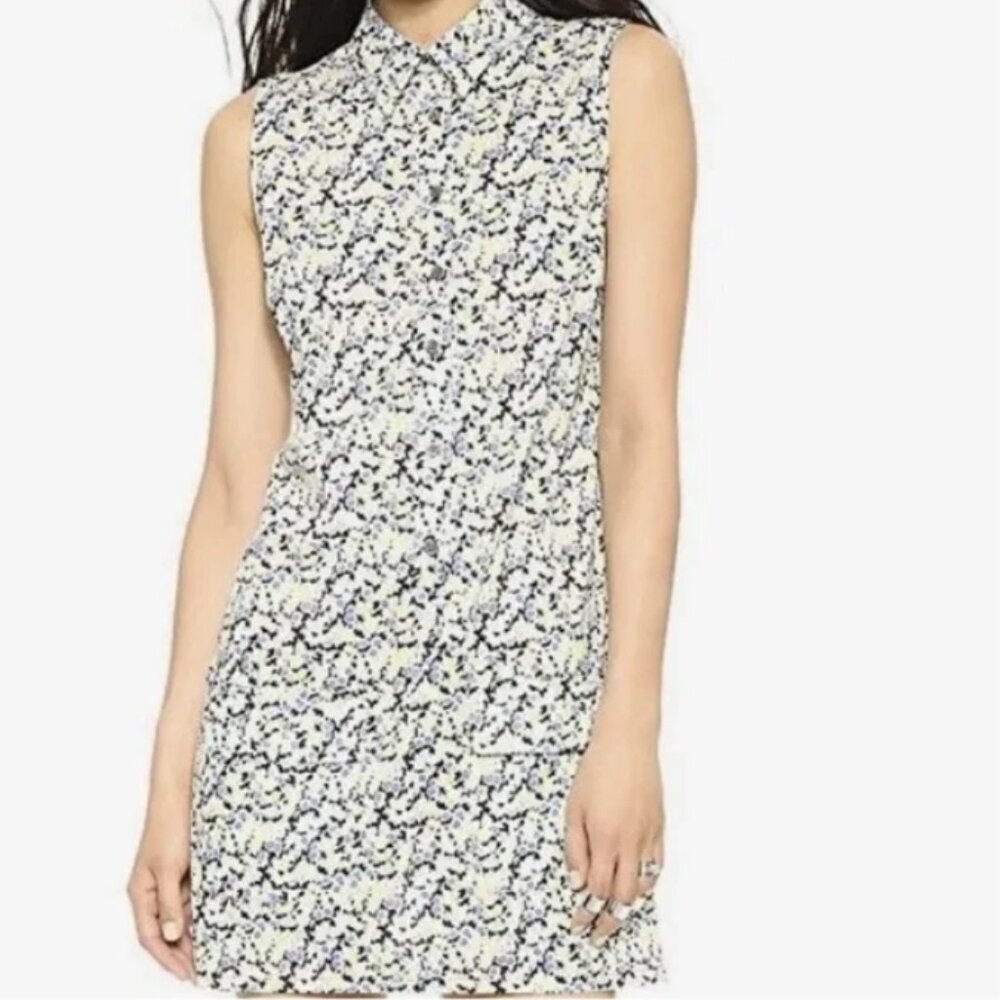 Equipment Lucida Floral Print Sleeveless Mini Shirt Dress Organic Cotton sz XS